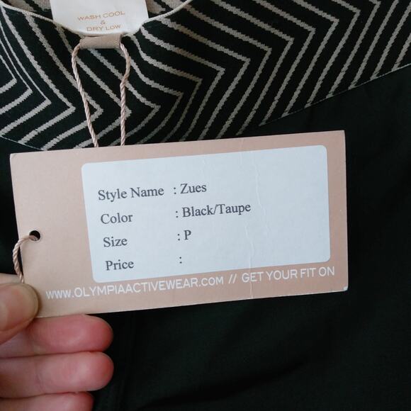 Olympia Zeus Crop Leggings Womens XS Black Taupe Activewear Workout Gym Train - Picture 9 of 12